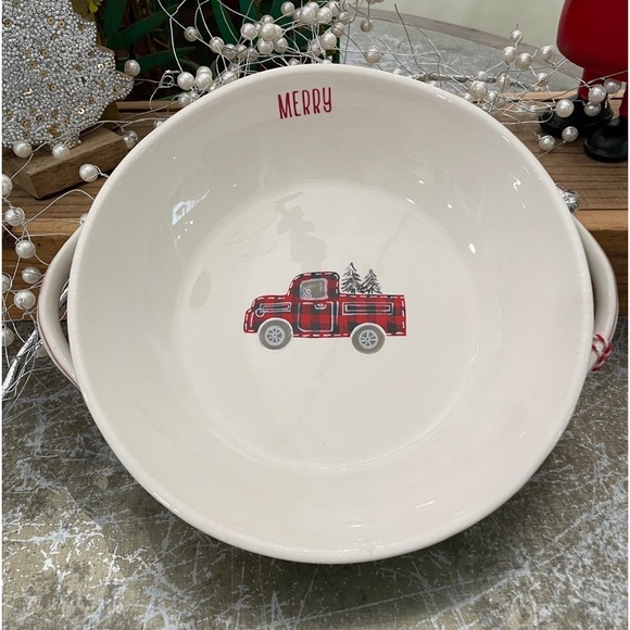 TEN STRAWBERRY STREET CHRISTMAS RED PU SERVING DISH NEW